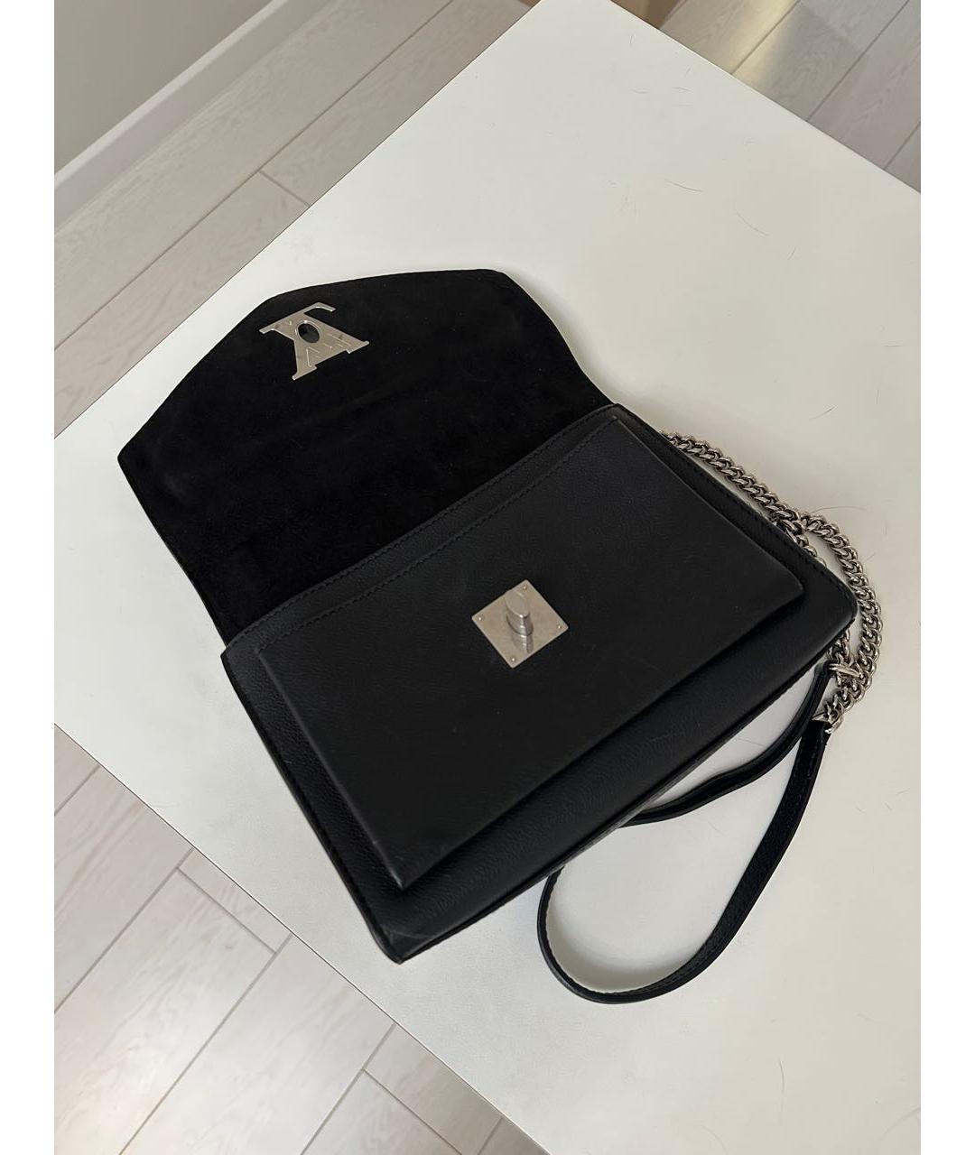 LOUIS VUITTON Черная кожаная сумка через плечо, фото 4