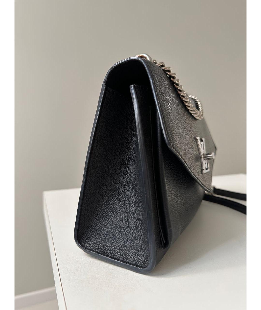 LOUIS VUITTON Черная кожаная сумка через плечо, фото 6