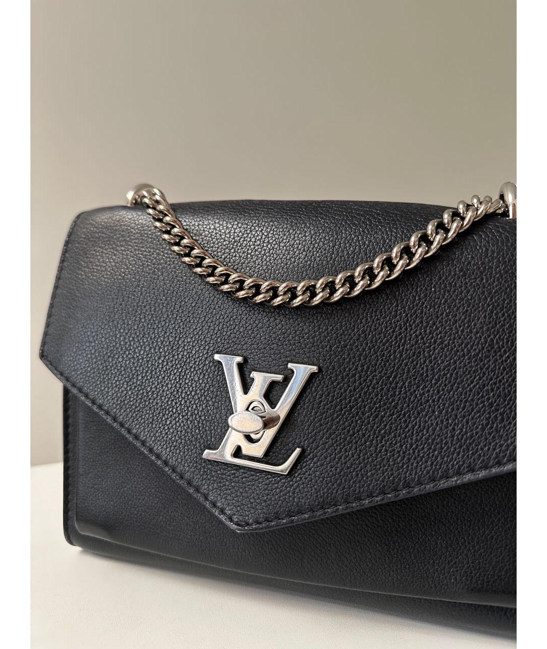 LOUIS VUITTON Черная кожаная сумка через плечо, фото 3