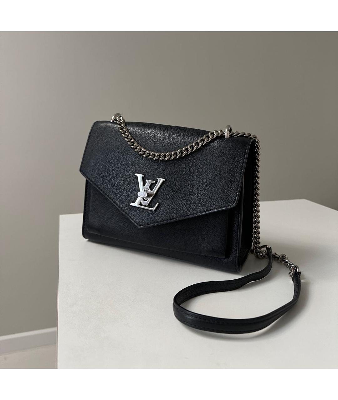 LOUIS VUITTON Черная кожаная сумка через плечо, фото 2