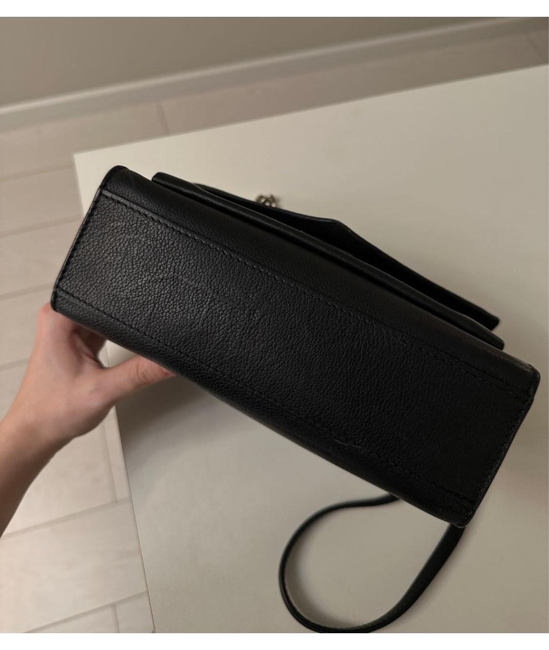 LOUIS VUITTON Черная кожаная сумка через плечо, фото 5