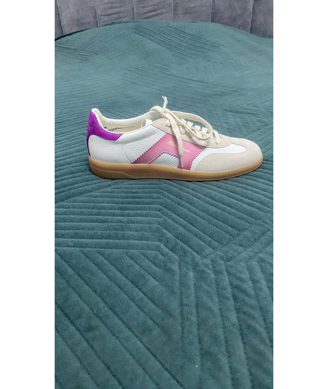 SANTONI Мульти кожаные кеды, фото 9