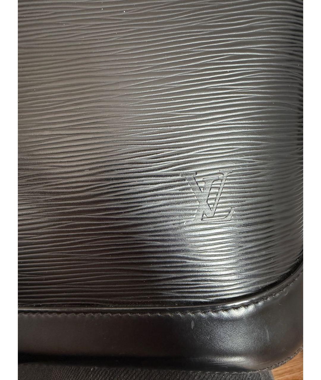 LOUIS VUITTON Черная кожаная сумка тоут, фото 3