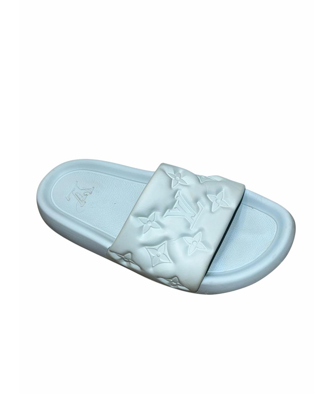 LOUIS VUITTON Голубые резиновые шлепанцы, фото 1