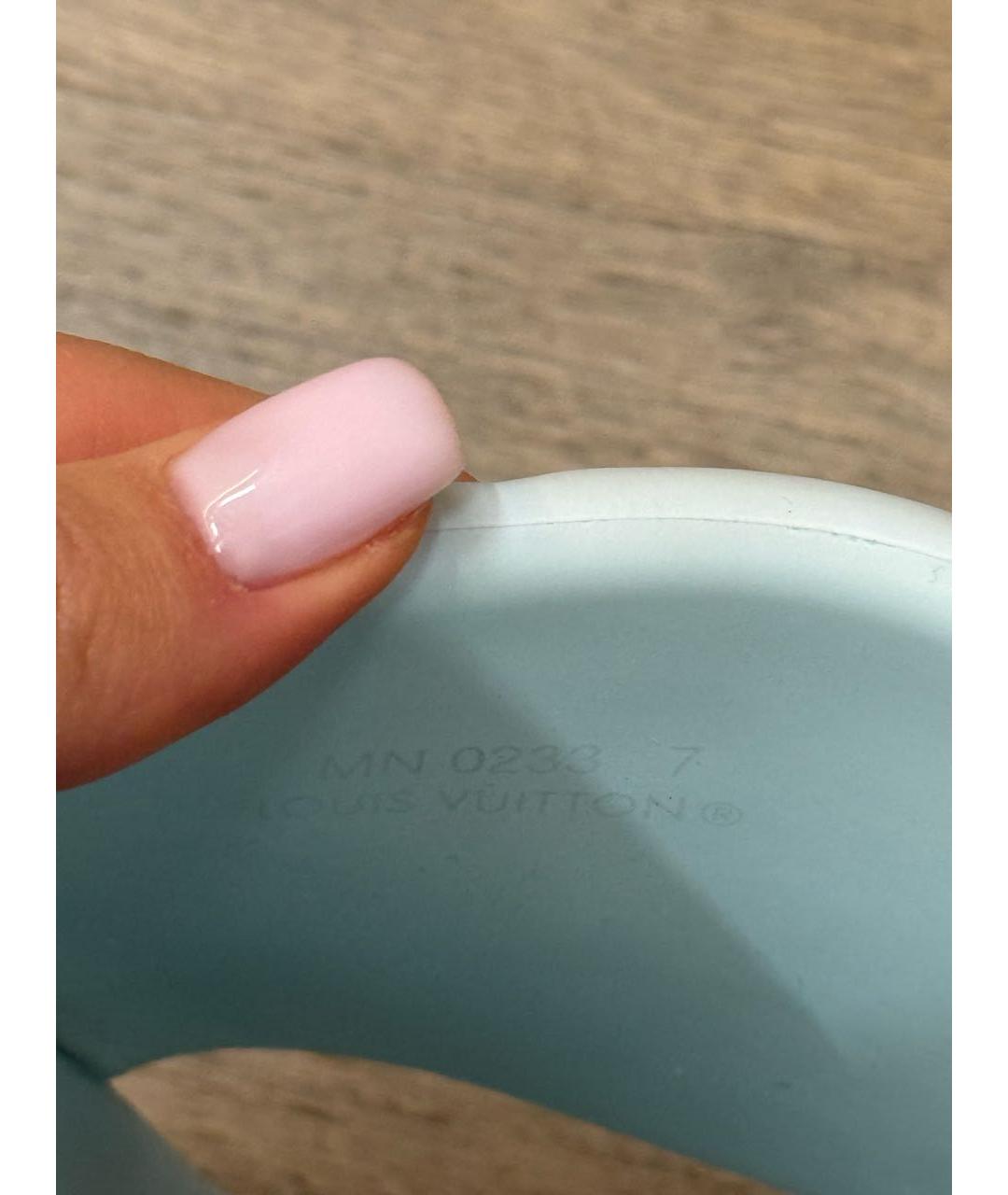 LOUIS VUITTON Голубые резиновые шлепанцы, фото 5