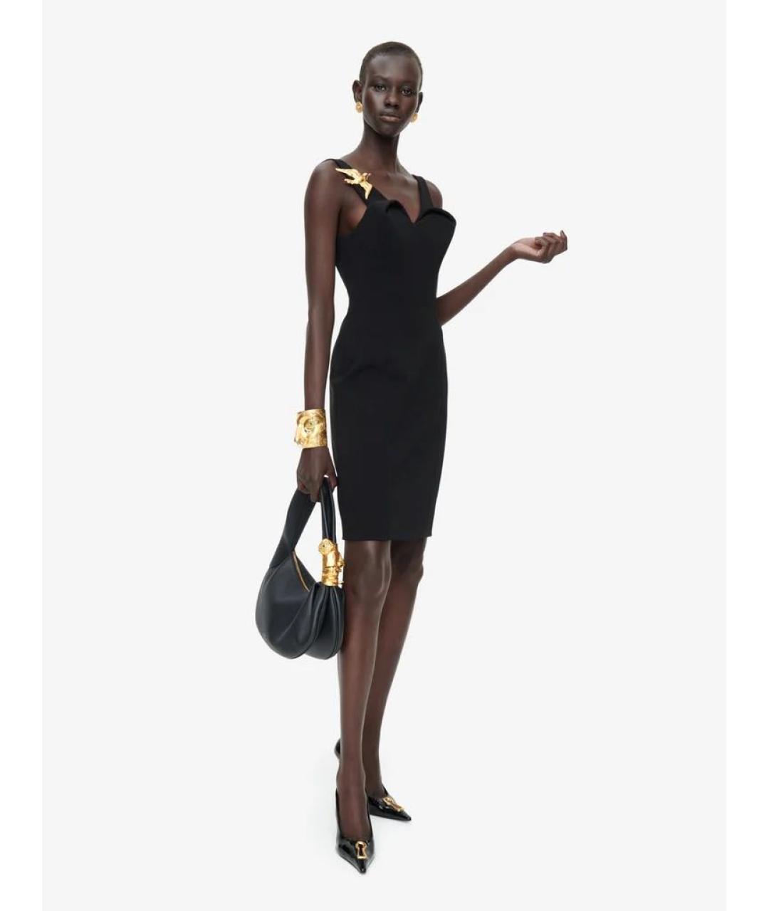 SCHIAPARELLI Черная кожаная сумка с короткими ручками, фото 4