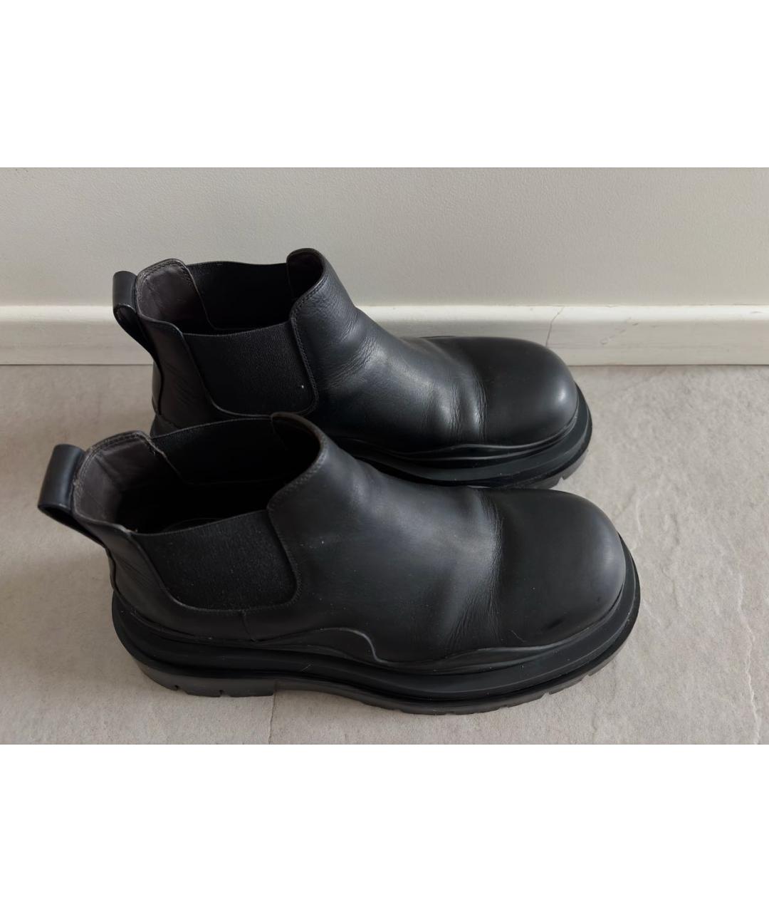 BOTTEGA VENETA Черные кожаные высокие ботинки, фото 2