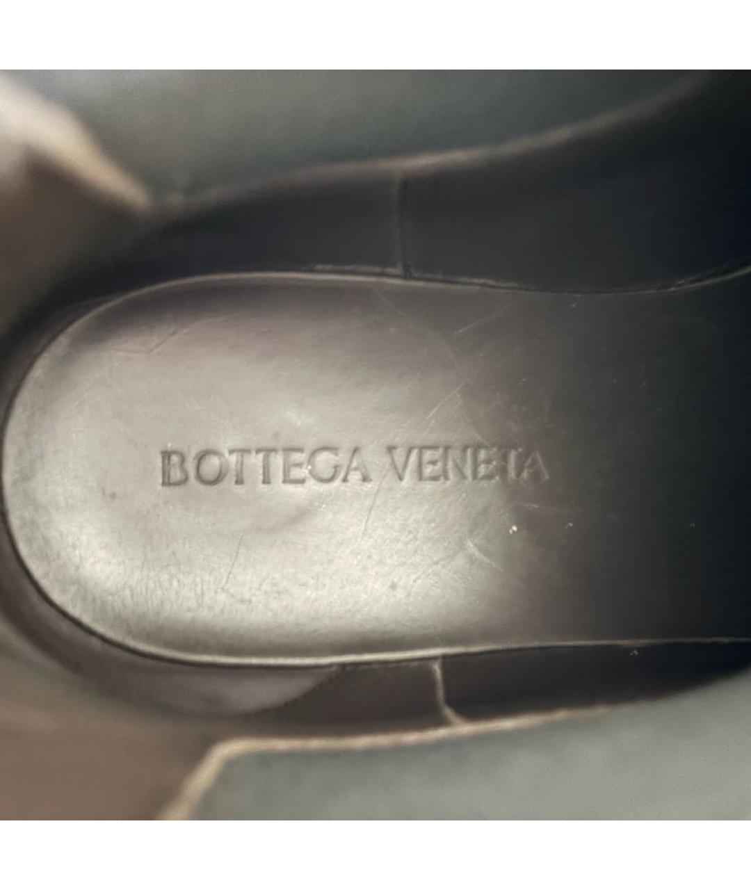 BOTTEGA VENETA Черные кожаные высокие ботинки, фото 4