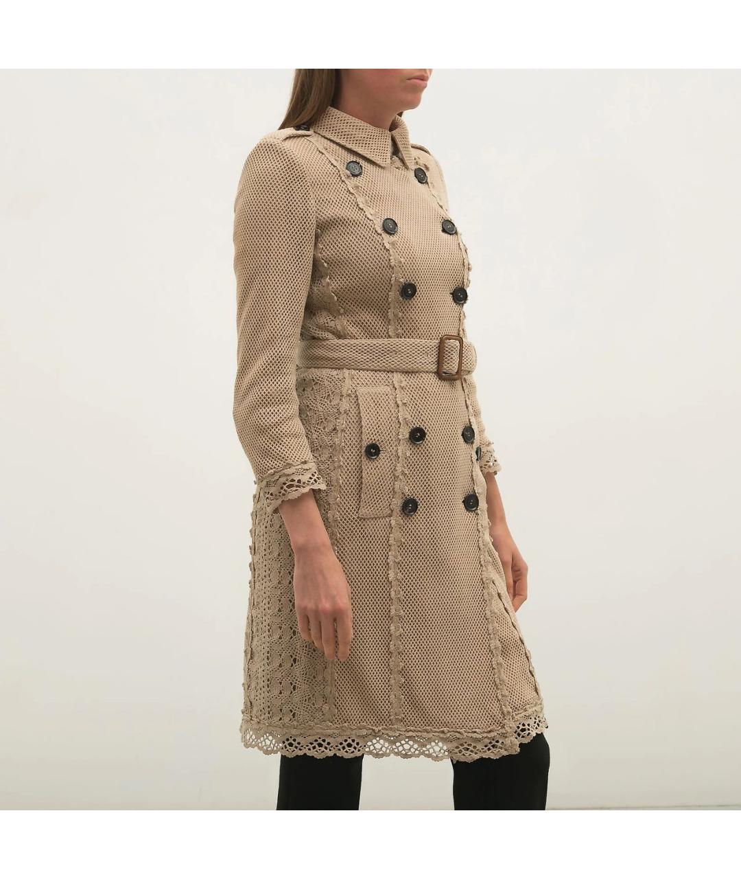 BURBERRY Бежевое хлопковое пальто, фото 3