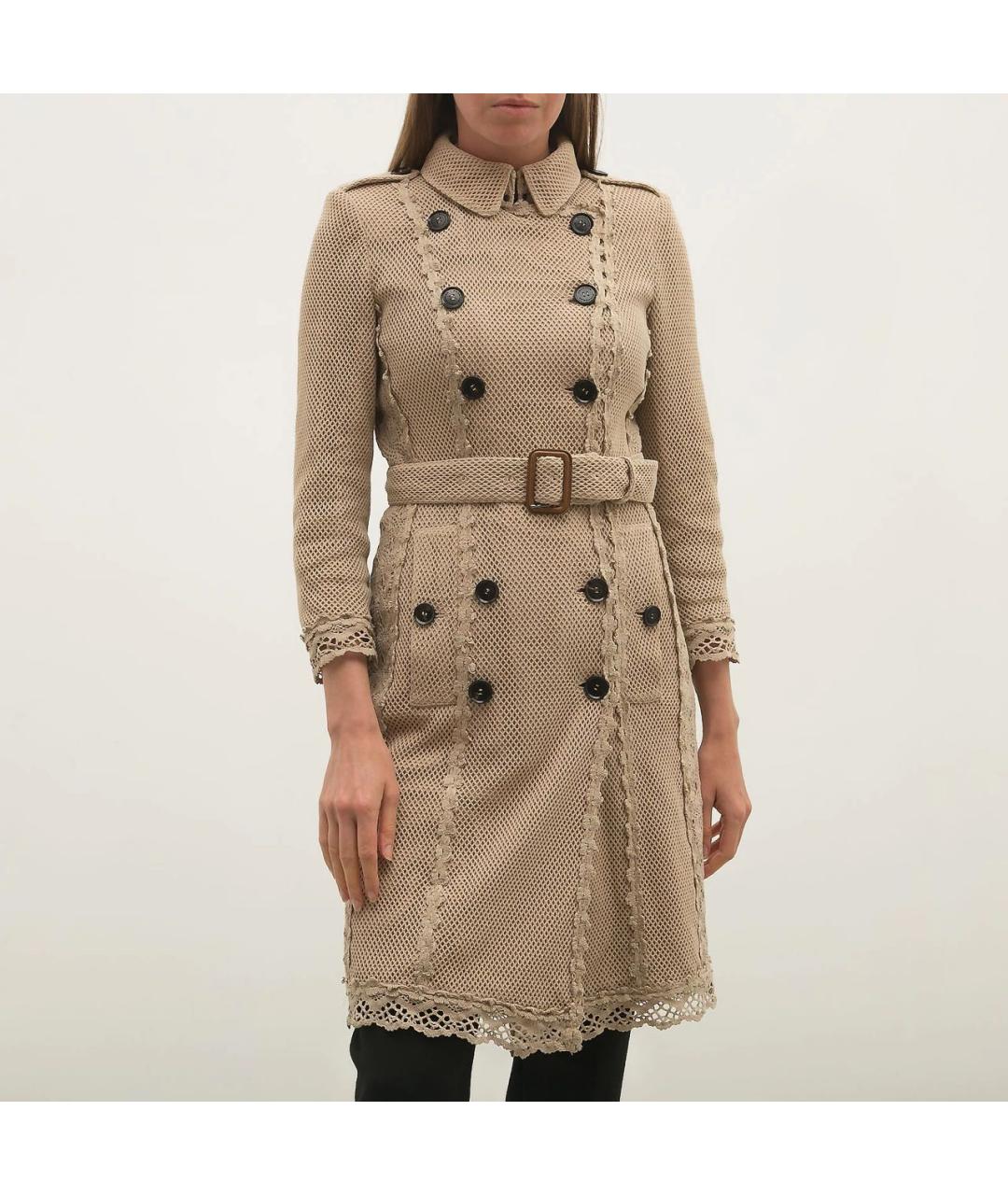 BURBERRY Бежевое хлопковое пальто, фото 2