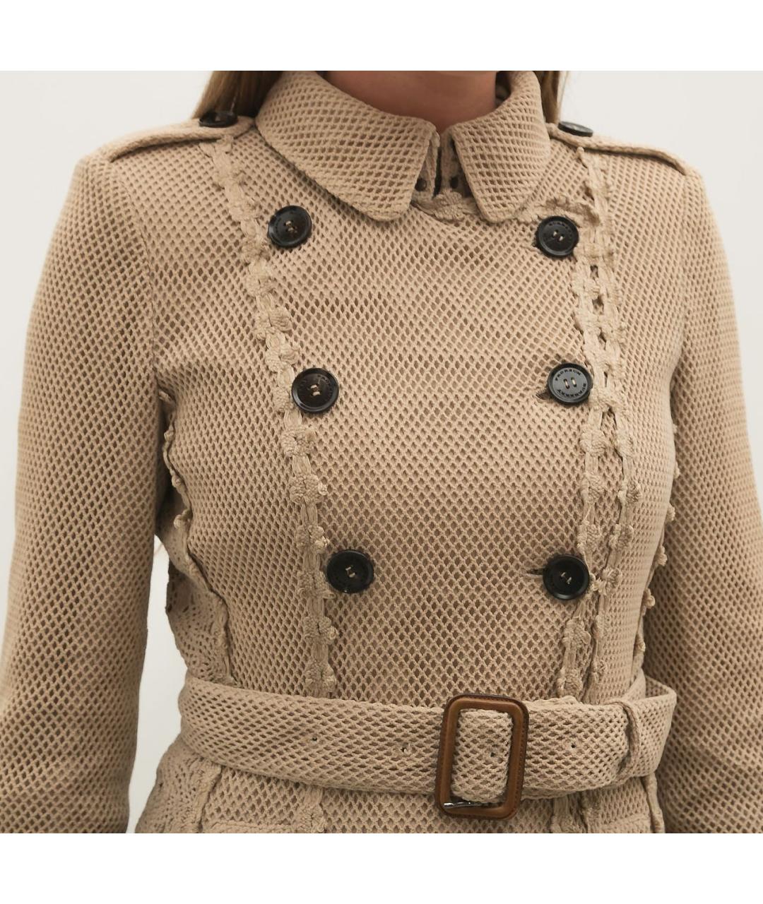 BURBERRY Бежевое хлопковое пальто, фото 5