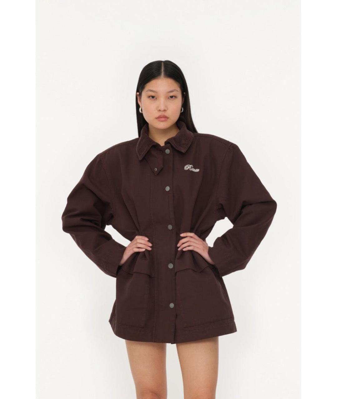 ROTATE Коричневая хлопковая куртка, фото 3
