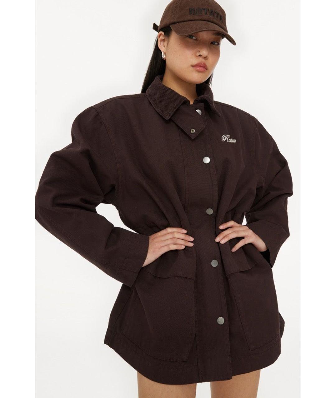 ROTATE Коричневая хлопковая куртка, фото 2