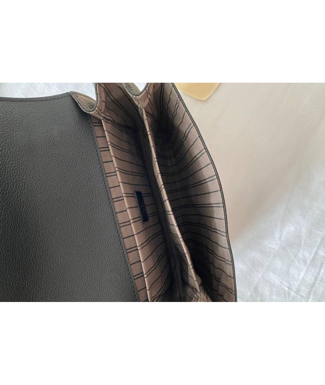 LOUIS VUITTON Черная кожаная сумка через плечо, фото 6