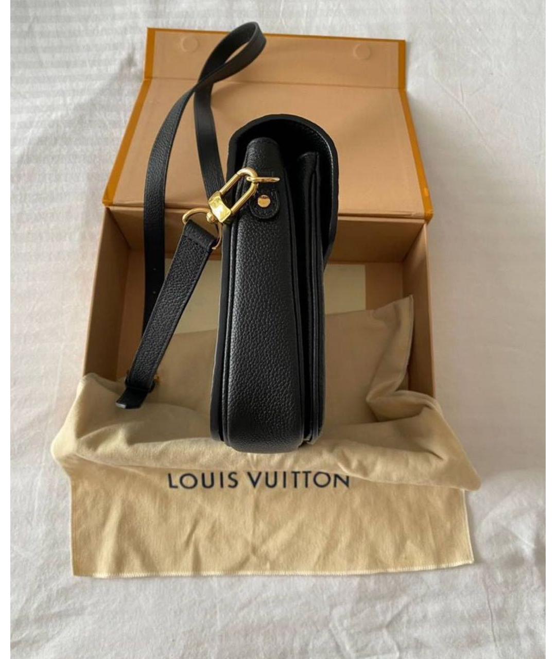 LOUIS VUITTON Черная кожаная сумка через плечо, фото 5