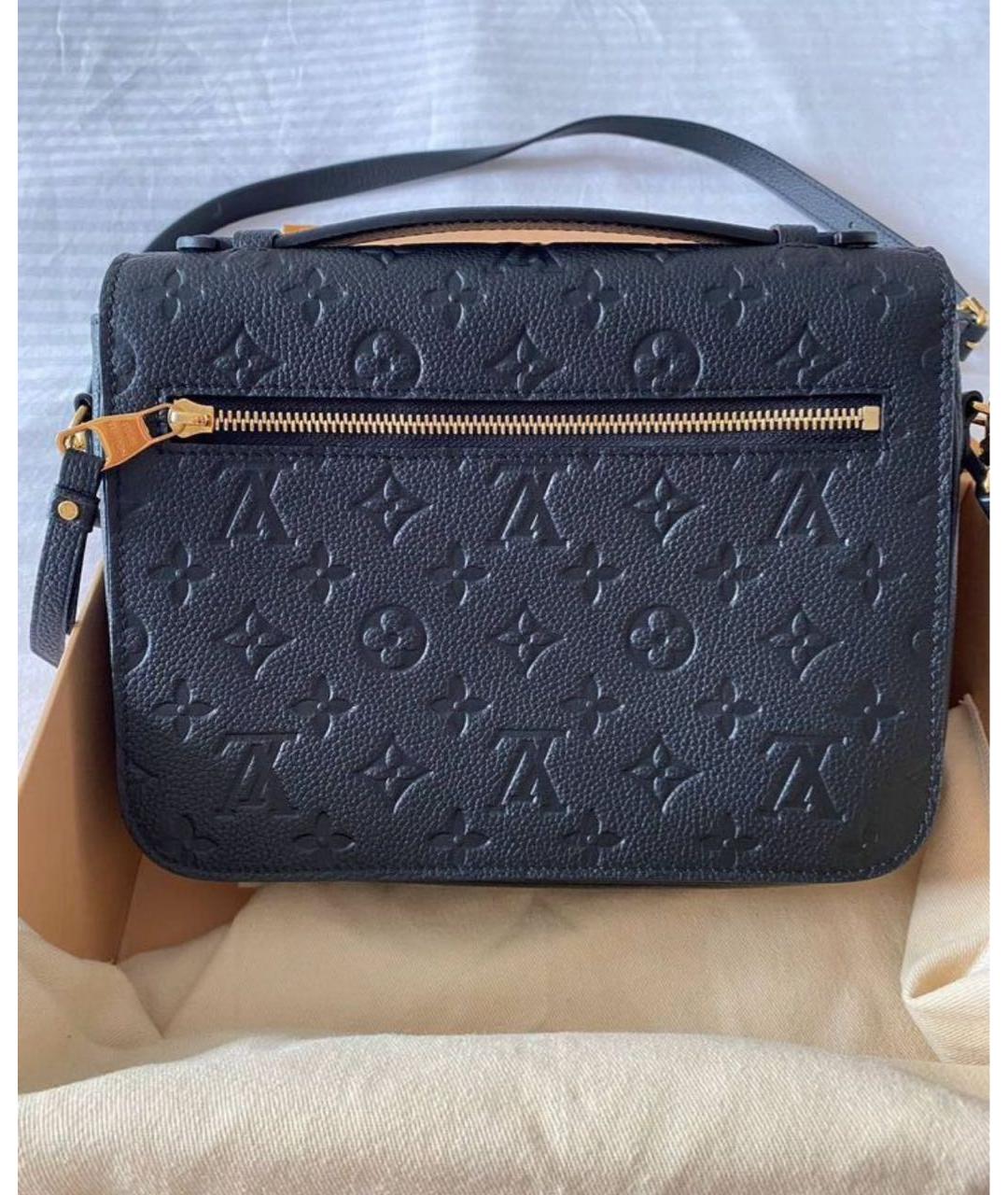 LOUIS VUITTON Черная кожаная сумка через плечо, фото 3