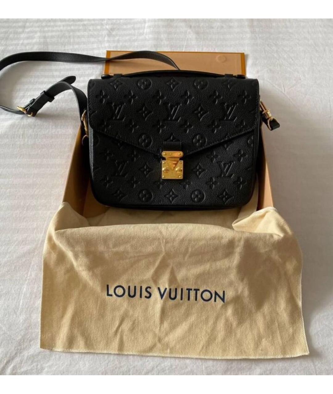 LOUIS VUITTON Черная кожаная сумка через плечо, фото 2