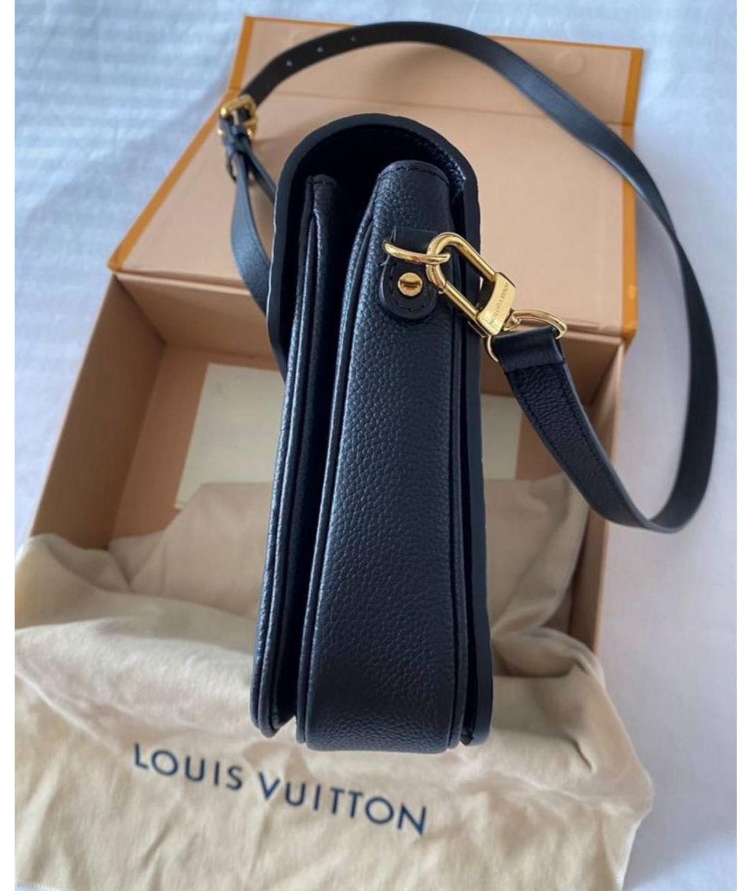 LOUIS VUITTON Черная кожаная сумка через плечо, фото 4