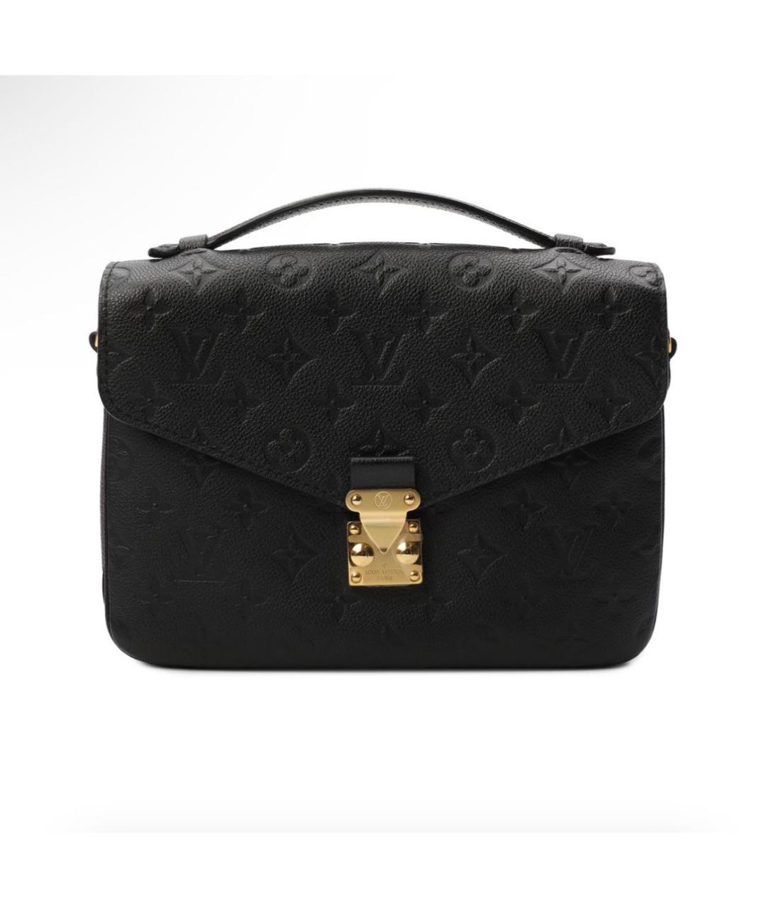 LOUIS VUITTON Черная кожаная сумка через плечо, фото 7