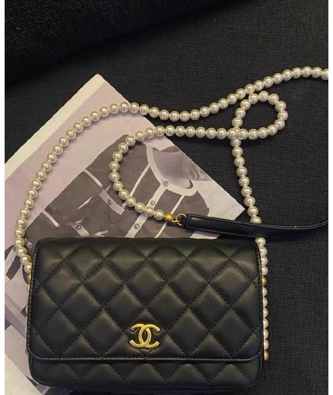 CHANEL Черная кожаная сумка через плечо, фото 4