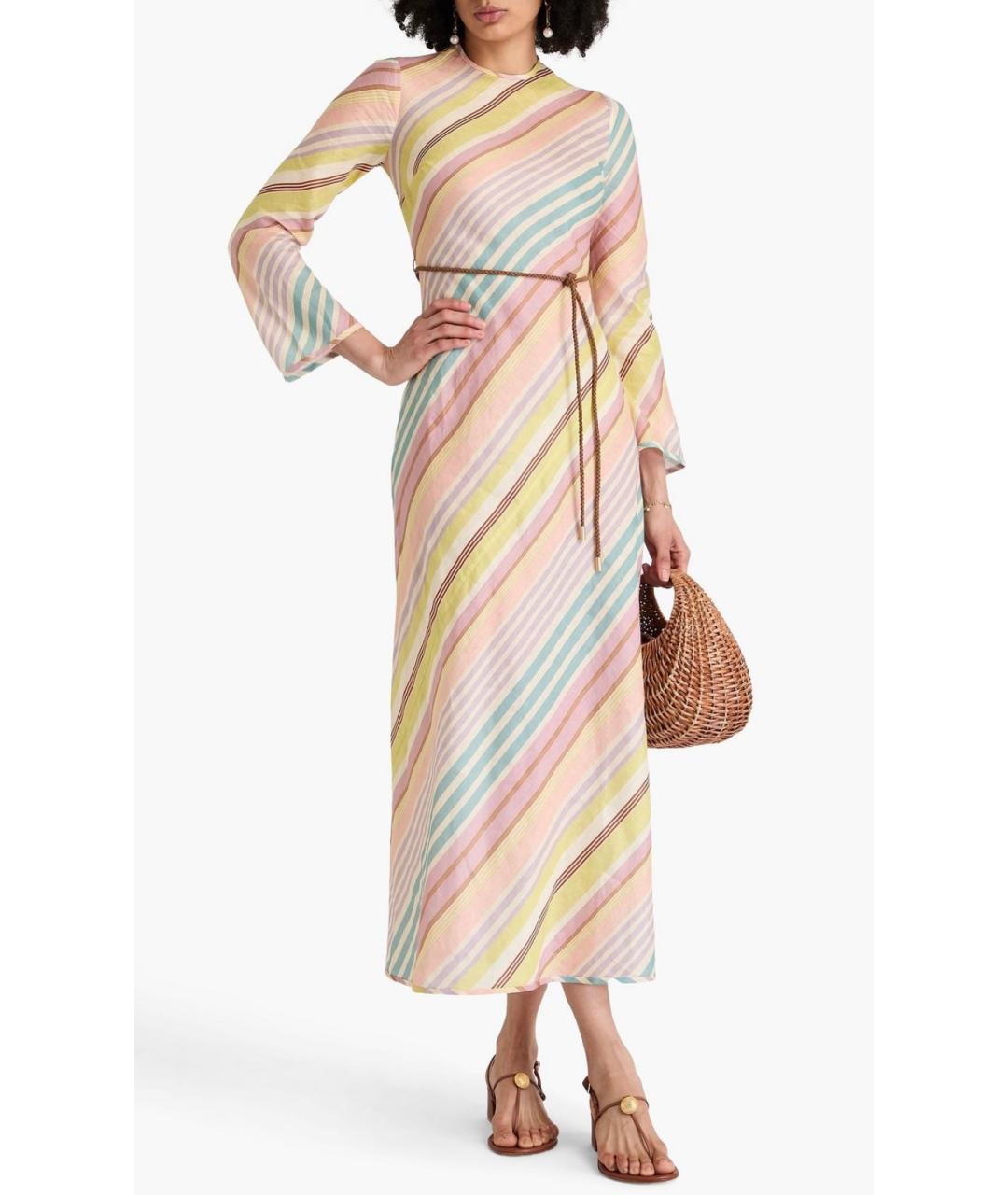 ZIMMERMANN Мульти льняное коктейльное платье, фото 2