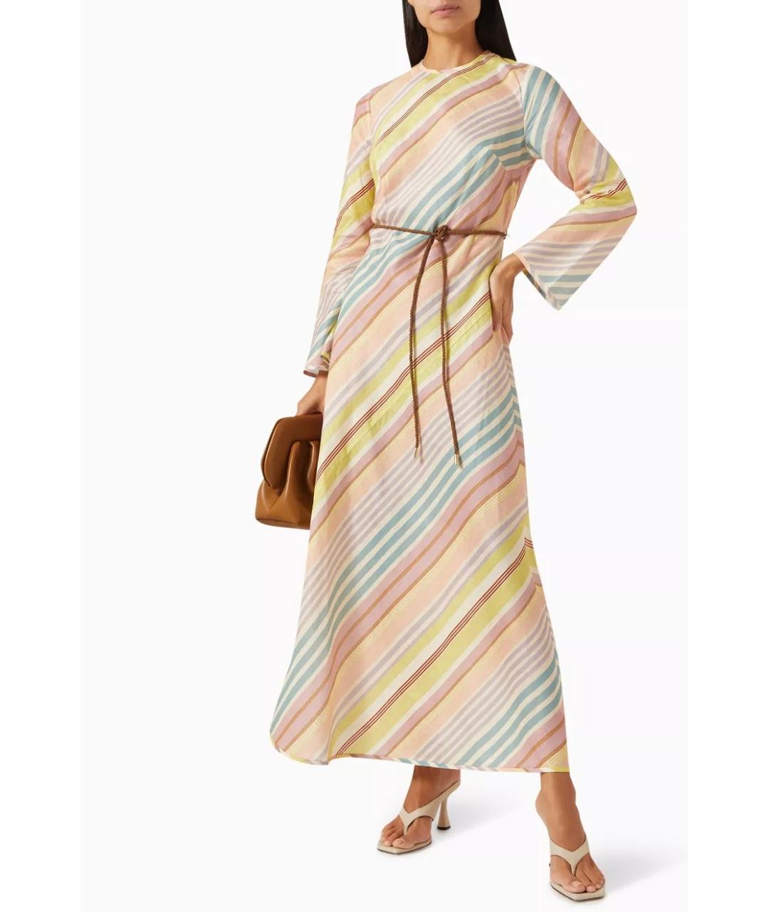 ZIMMERMANN Мульти льняное коктейльное платье, фото 4