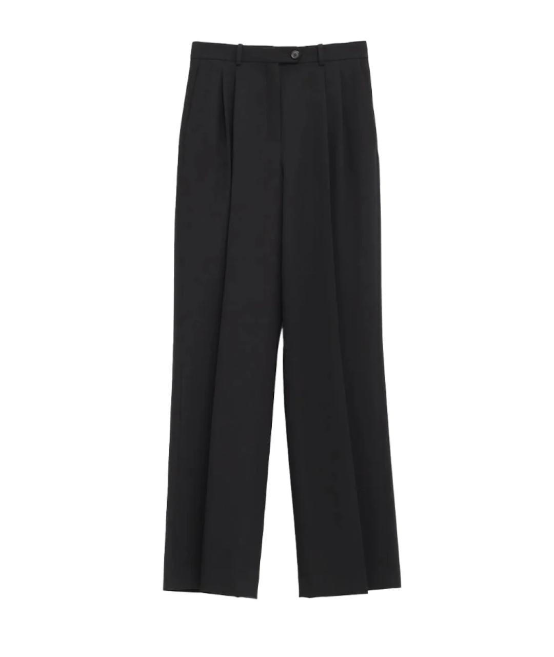 THE ROW Черные шерстяные брюки широкие, фото 3