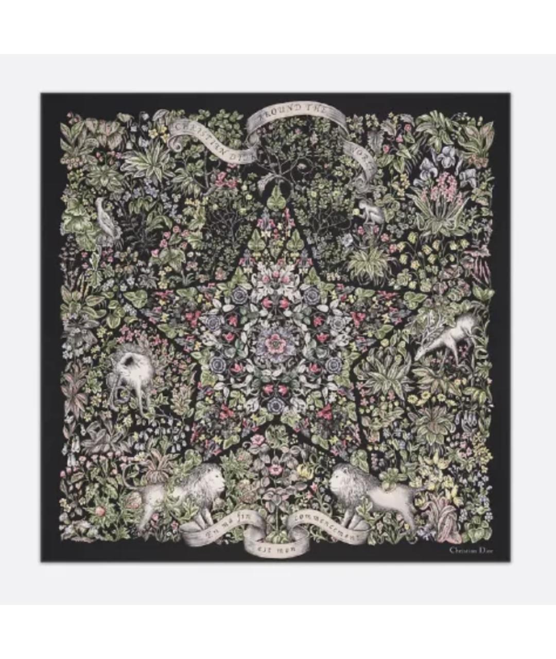 CHRISTIAN DIOR Черный шелковый платок, фото 2