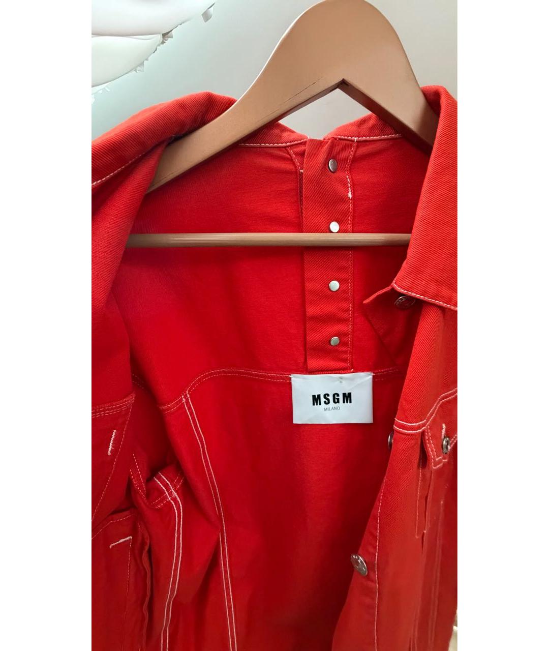 MSGM Красный деним жакет/пиджак, фото 3
