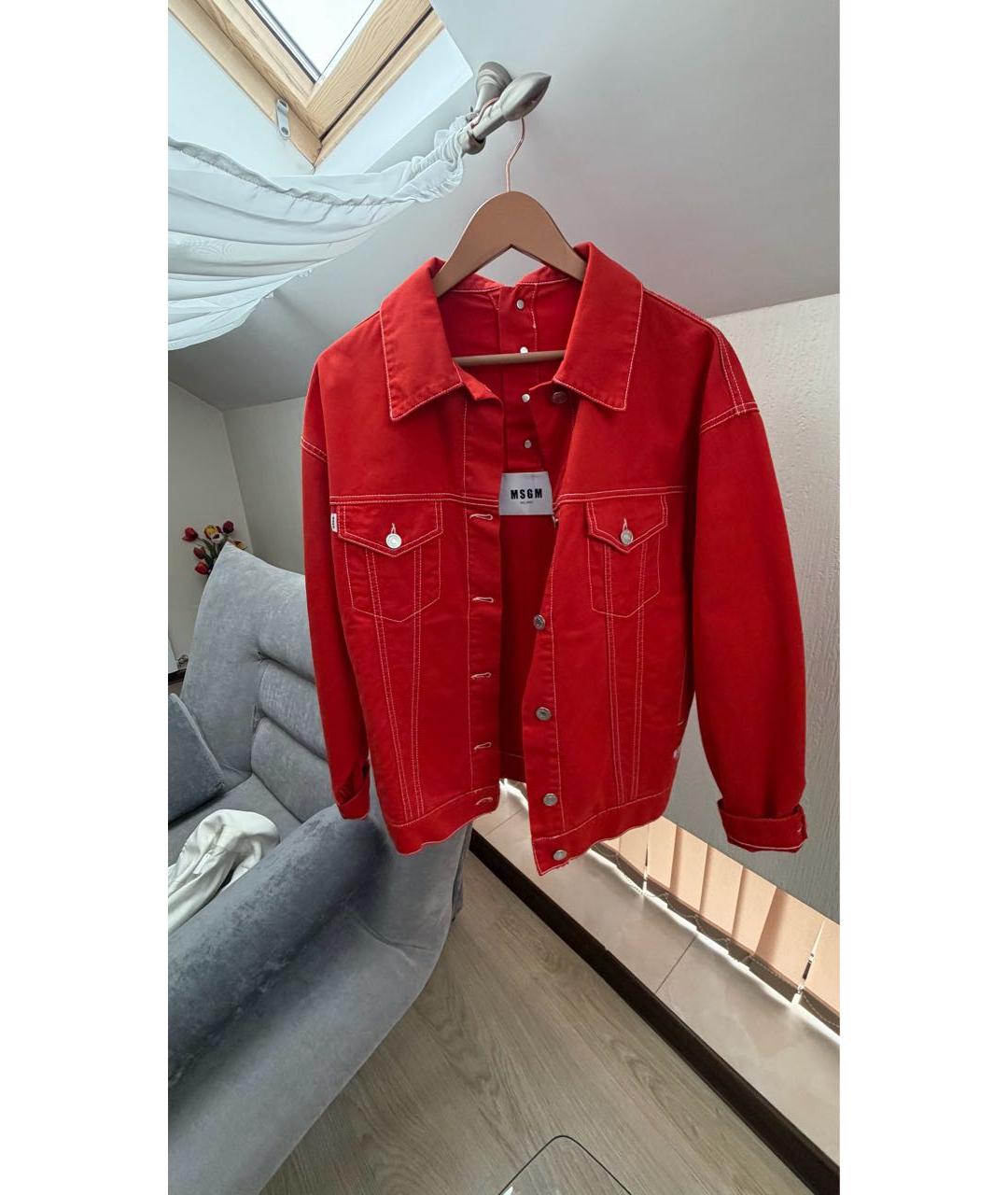 MSGM Красный деним жакет/пиджак, фото 5
