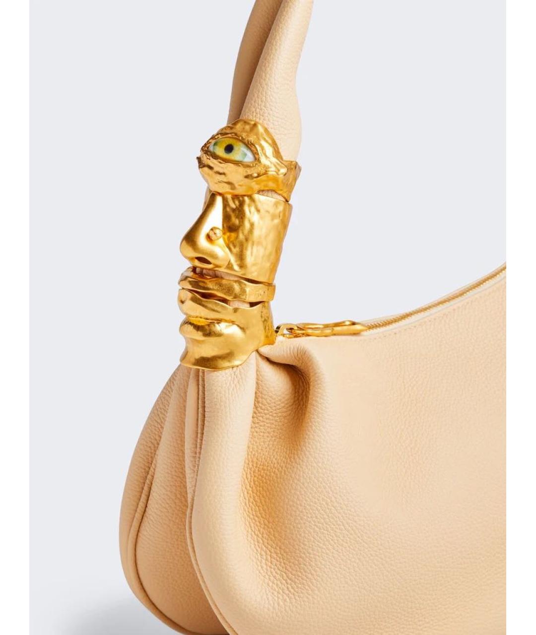 SCHIAPARELLI Бежевая кожаная сумка с короткими ручками, фото 4