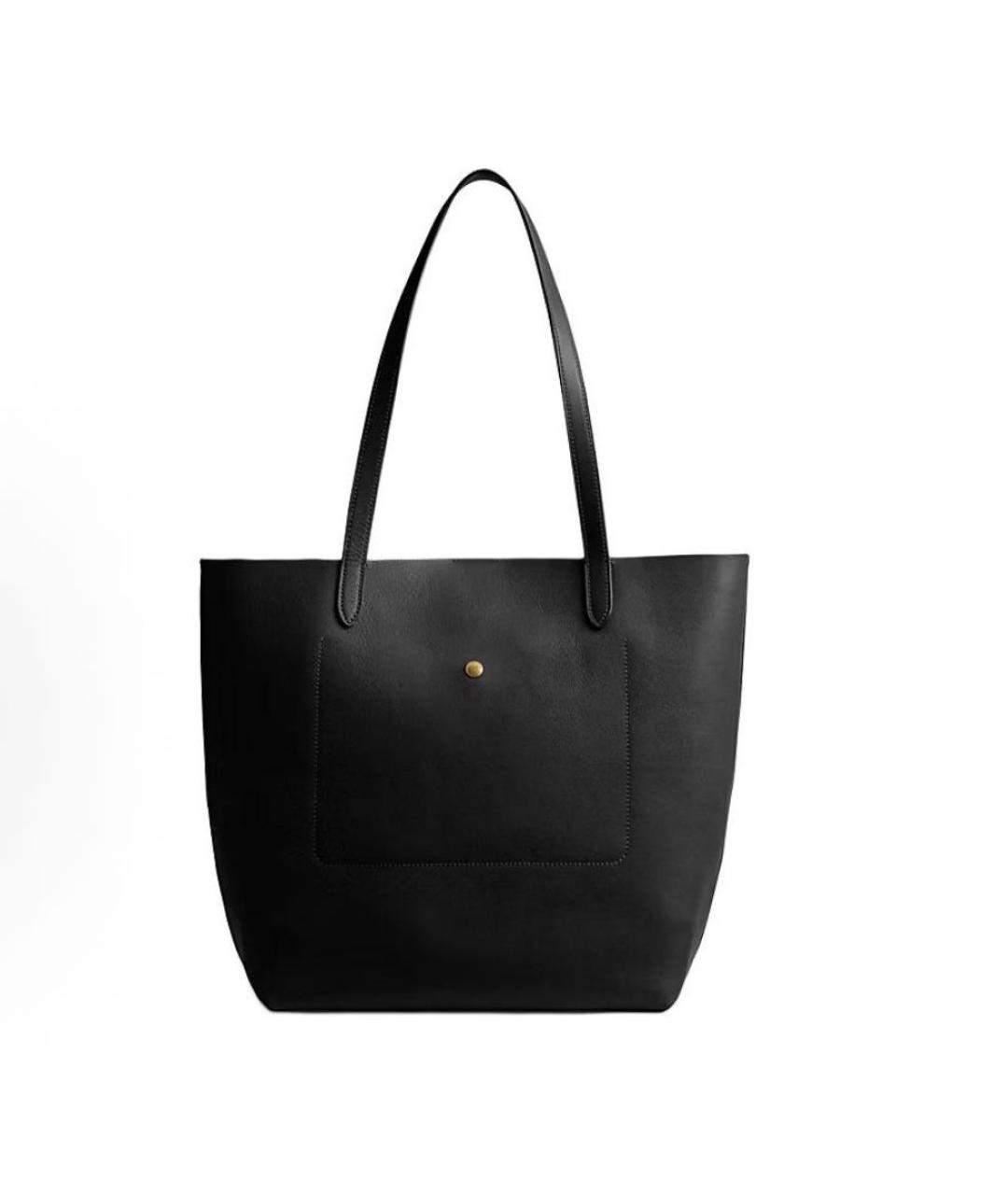 COACH Черная кожаная сумка тоут, фото 3