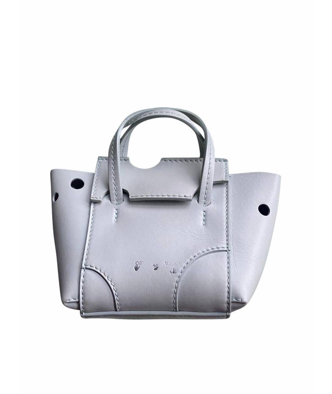 OFF-WHITE Голубая кожаная сумка через плечо, фото 1