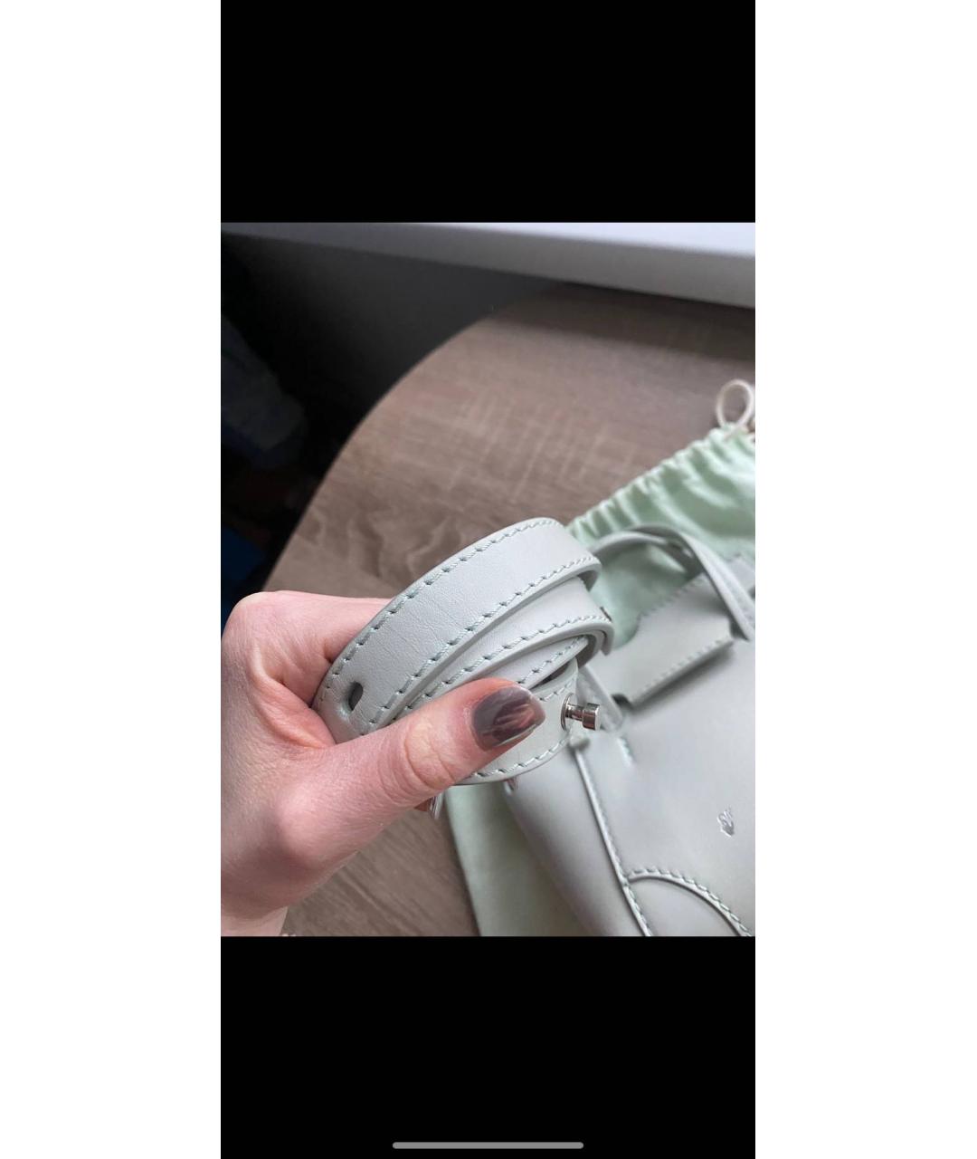 OFF-WHITE Голубая кожаная сумка через плечо, фото 5