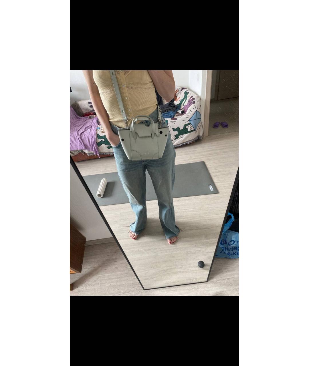 OFF-WHITE Голубая кожаная сумка через плечо, фото 2