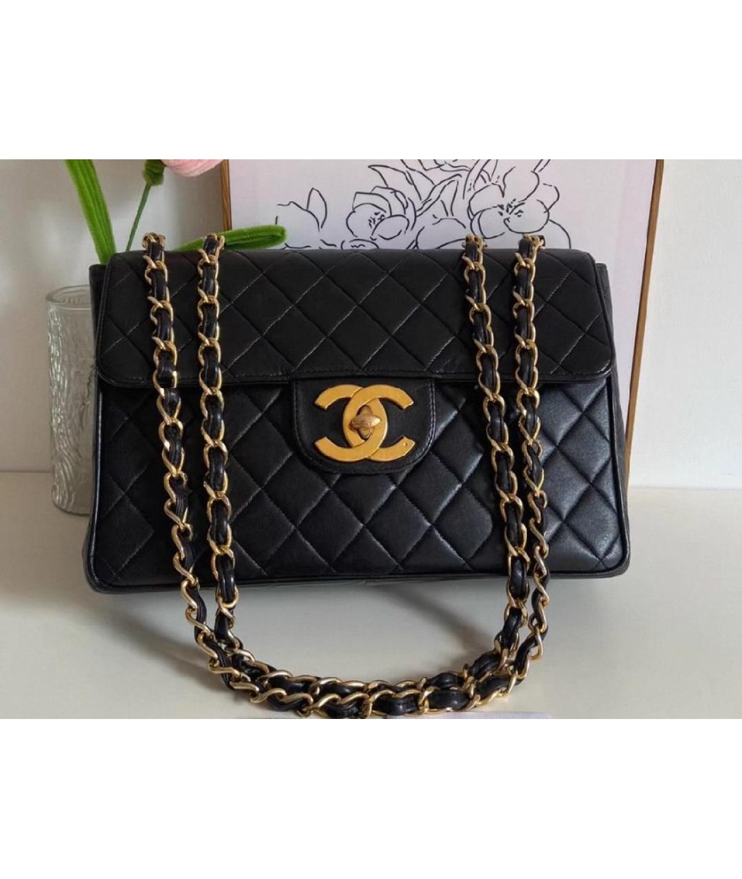 CHANEL Черная кожаная сумка через плечо, фото 4