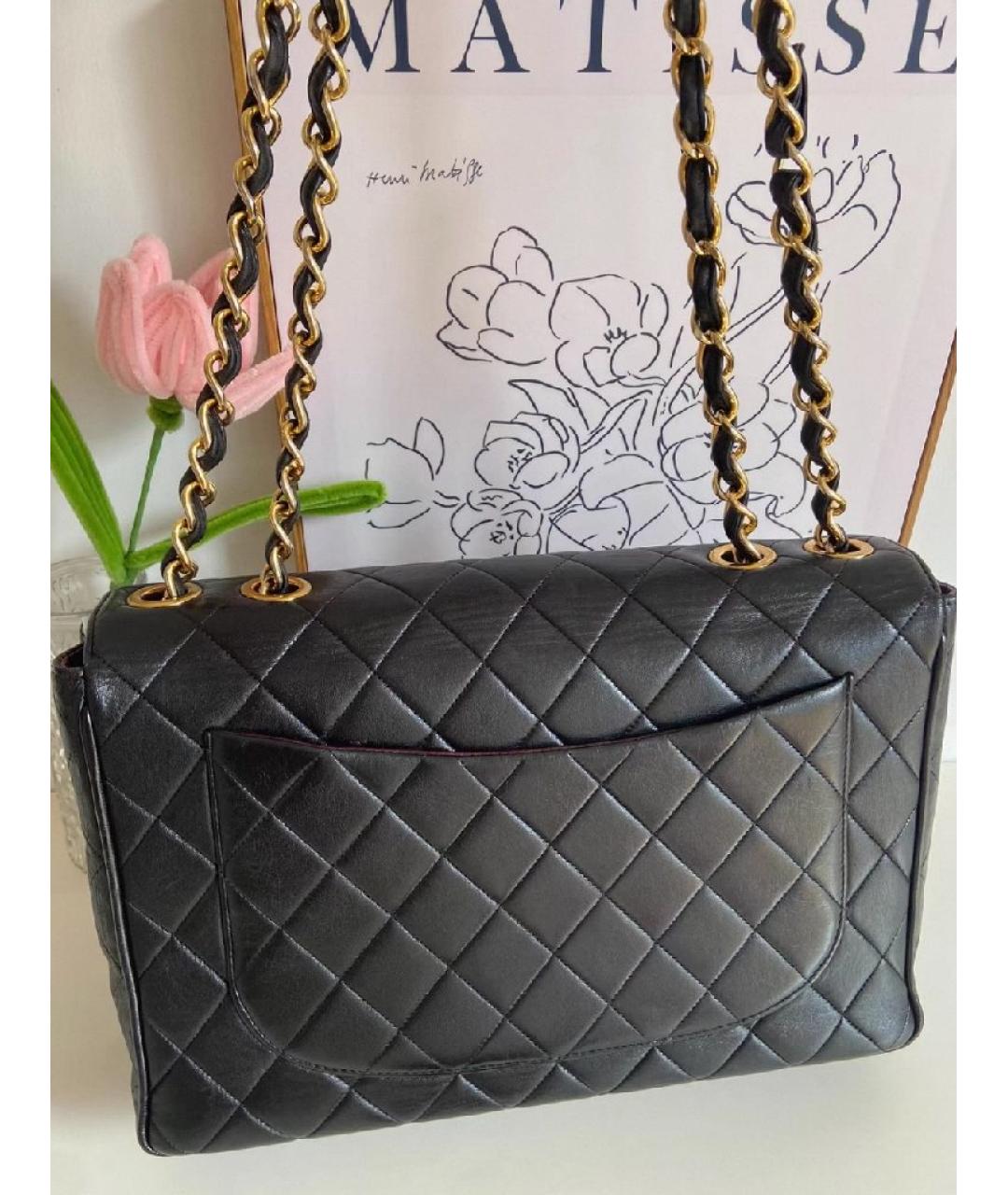 CHANEL Черная кожаная сумка через плечо, фото 3