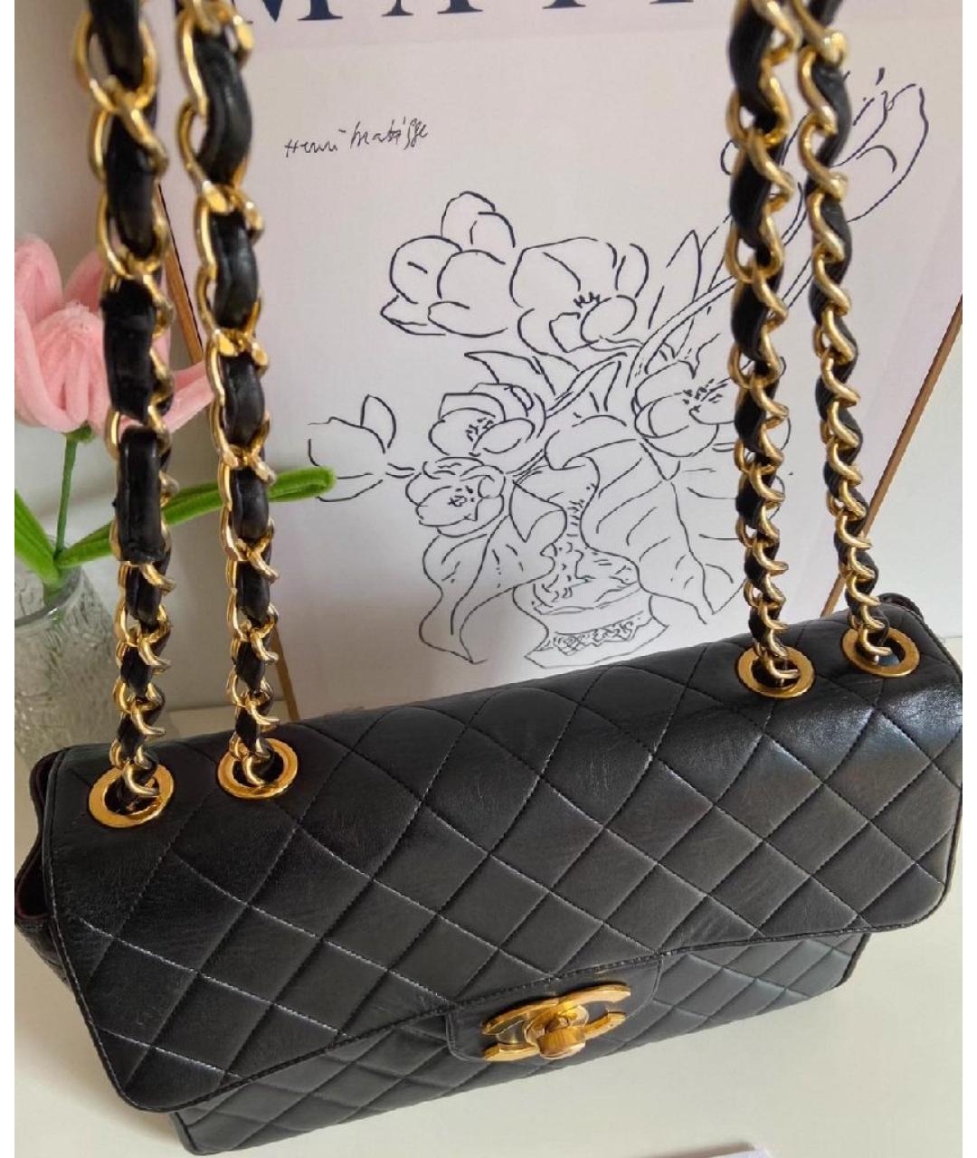 CHANEL Черная кожаная сумка через плечо, фото 2