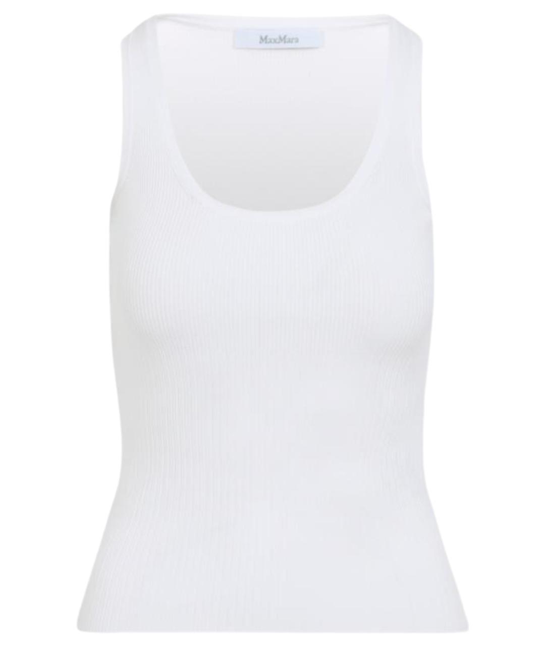 MAX MARA Белая вискозная майка, фото 1