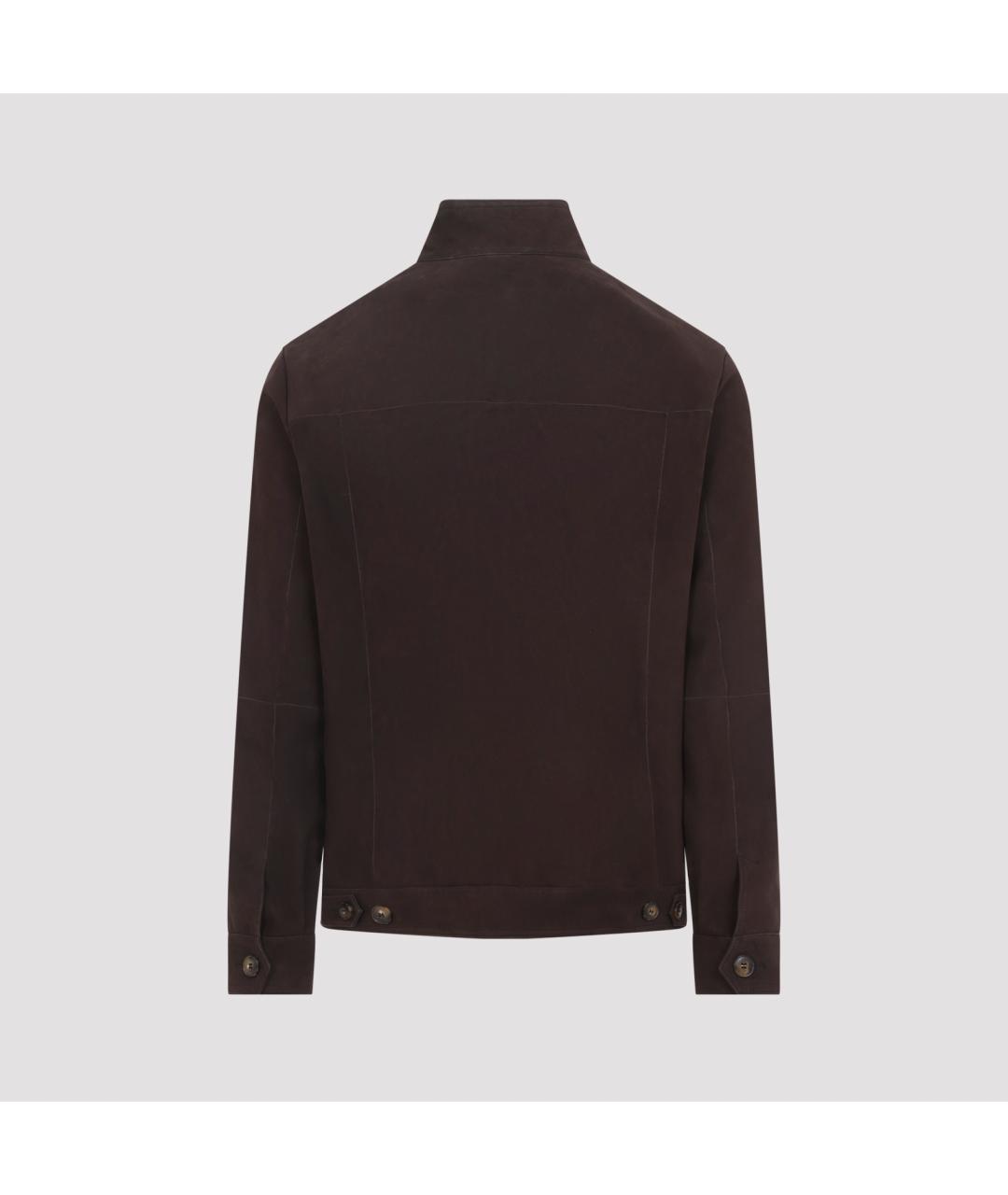 CANALI Коричневая замшевая куртка, фото 3