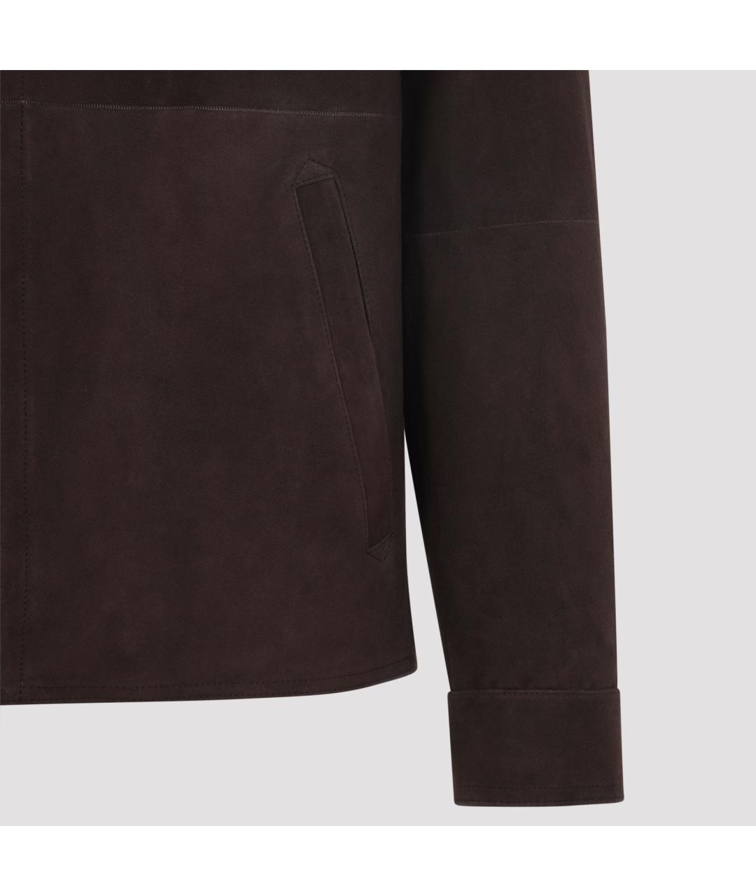 CANALI Коричневая замшевая куртка, фото 4