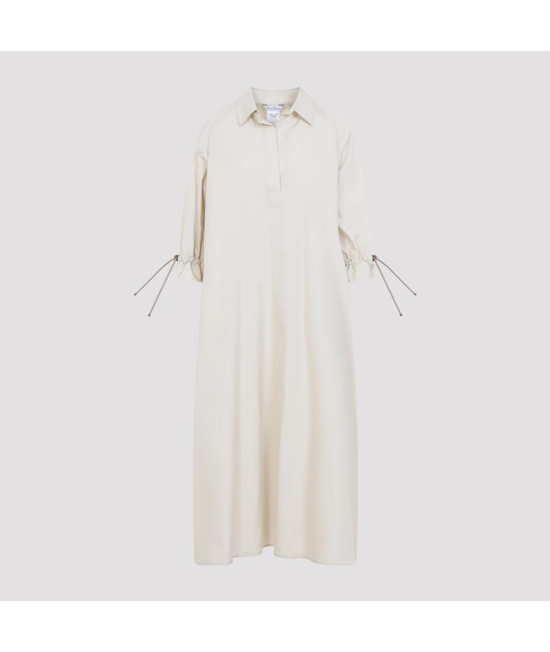 MAX MARA Бежевое хлопковое платье, фото 2