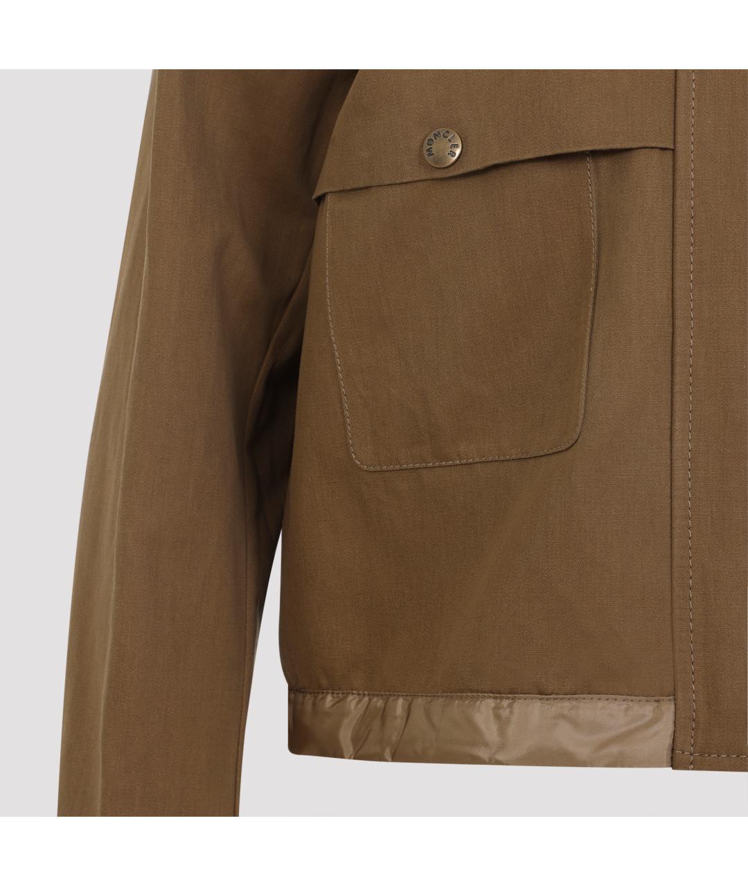 MONCLER Коричневая хлопковая куртка, фото 4