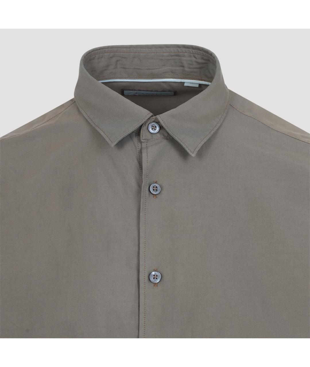 CANALI Коричневая хлопковая кэжуал рубашка, фото 3