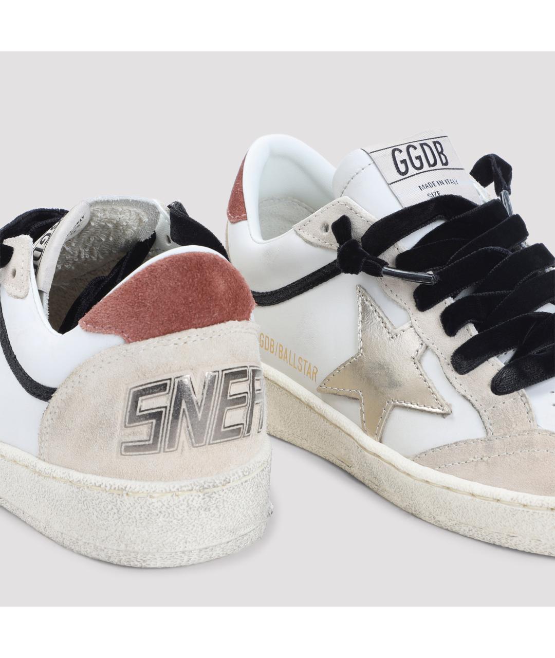 GOLDEN GOOSE DELUXE BRAND Бежевые кожаные кроссовки, фото 5