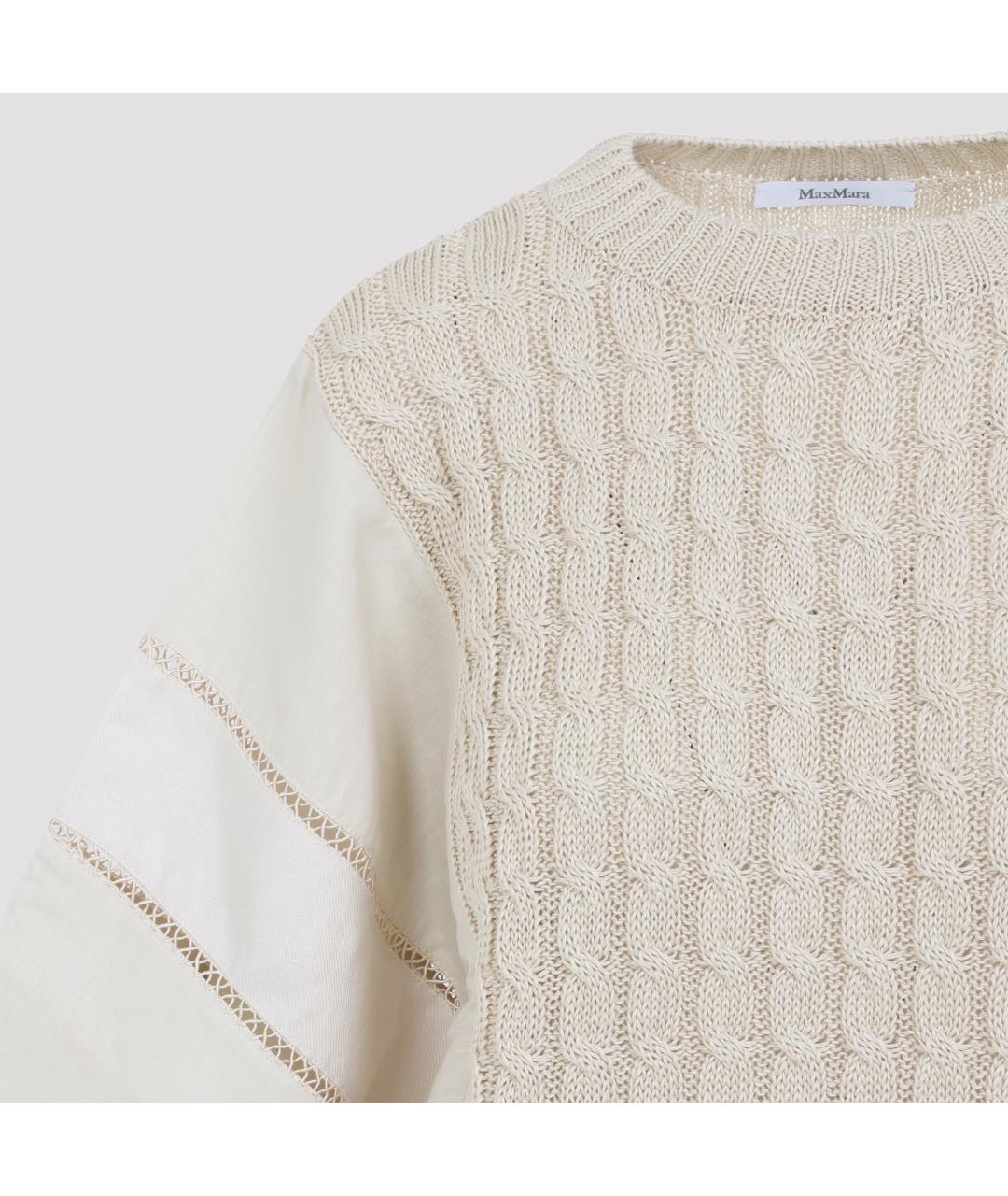 MAX MARA Бежевый льняной джемпер / свитер, фото 3