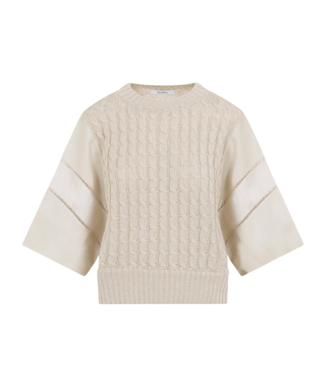 MAX MARA Бежевый льняной джемпер / свитер, фото 1