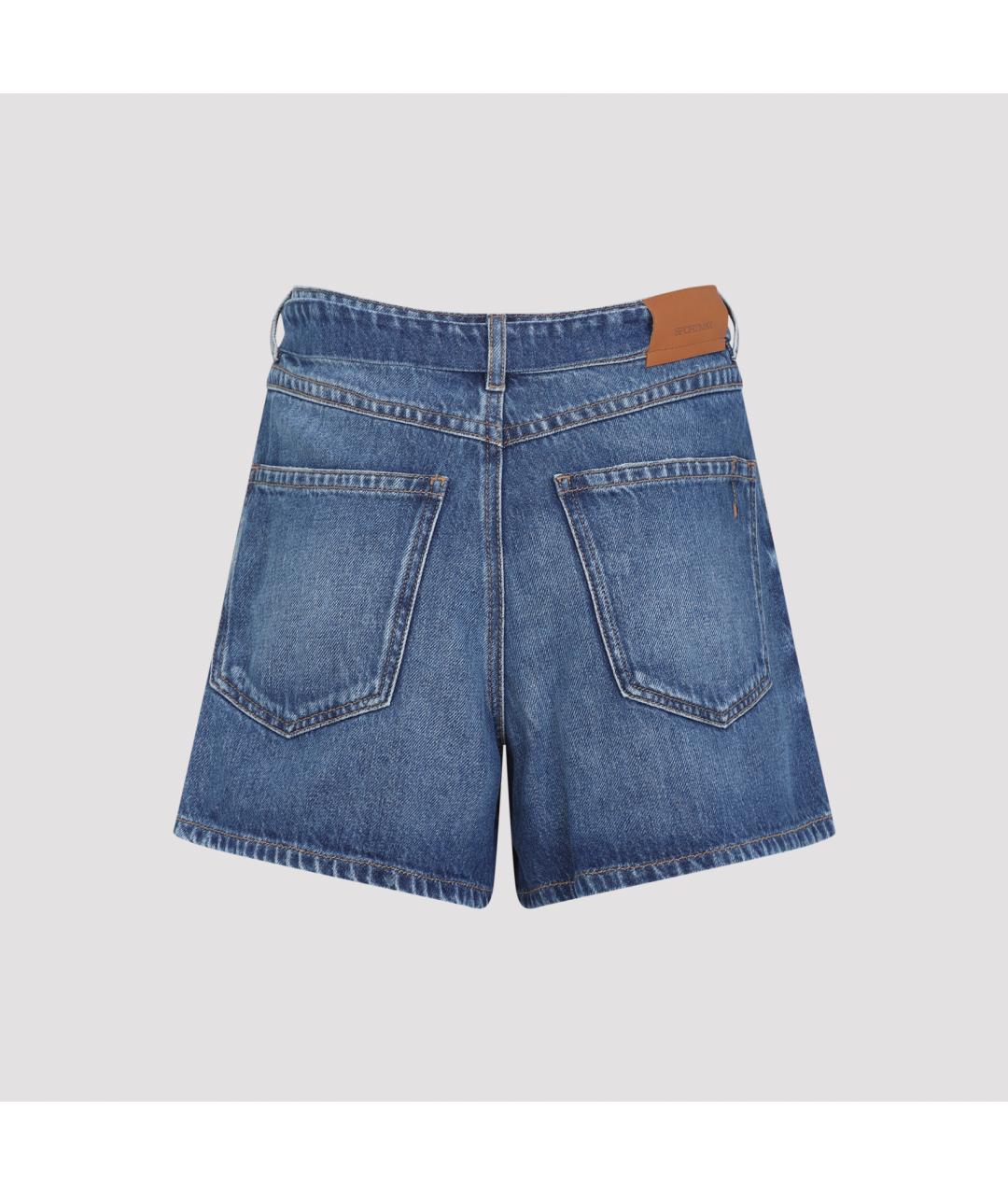 SPORTMAX Синие хлопковые шорты, фото 2