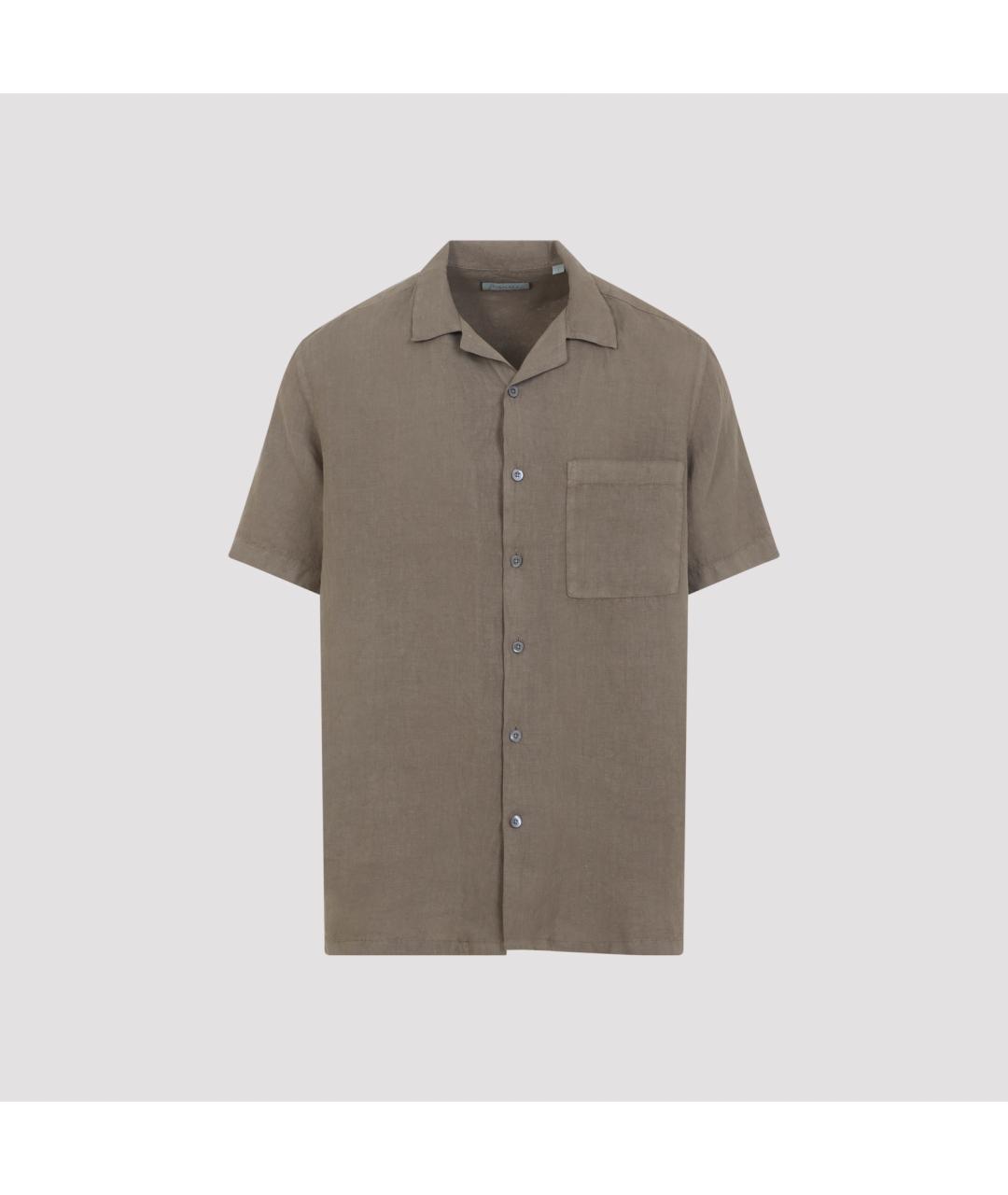 CANALI Коричневая льняная кэжуал рубашка, фото 2