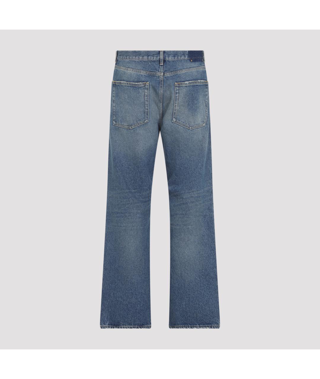 GOLDEN GOOSE DELUXE BRAND Синие хлопковые прямые джинсы, фото 2